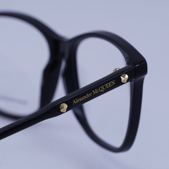 Alexander McQueen AM0191O 001 Eyeglasses Shiny Black 54mm Square Frame - Picture 5 of 10